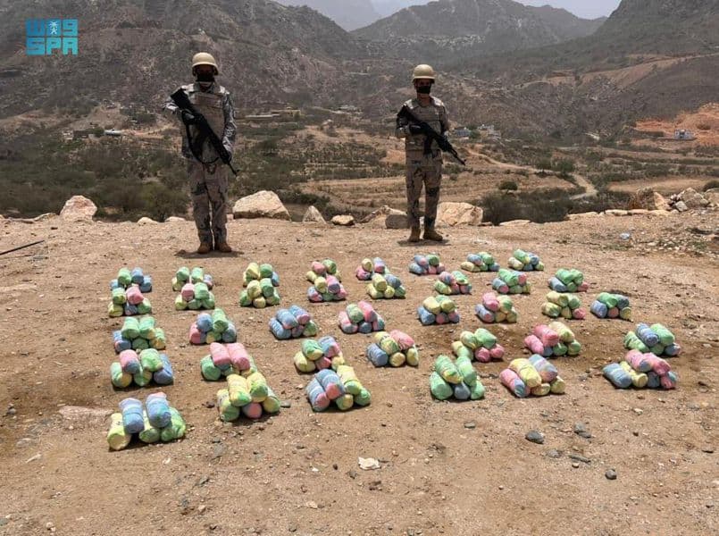 حرس الحدود : إحباط تهريب 48.6 طن من القات و 1.5 طن من الحشيش