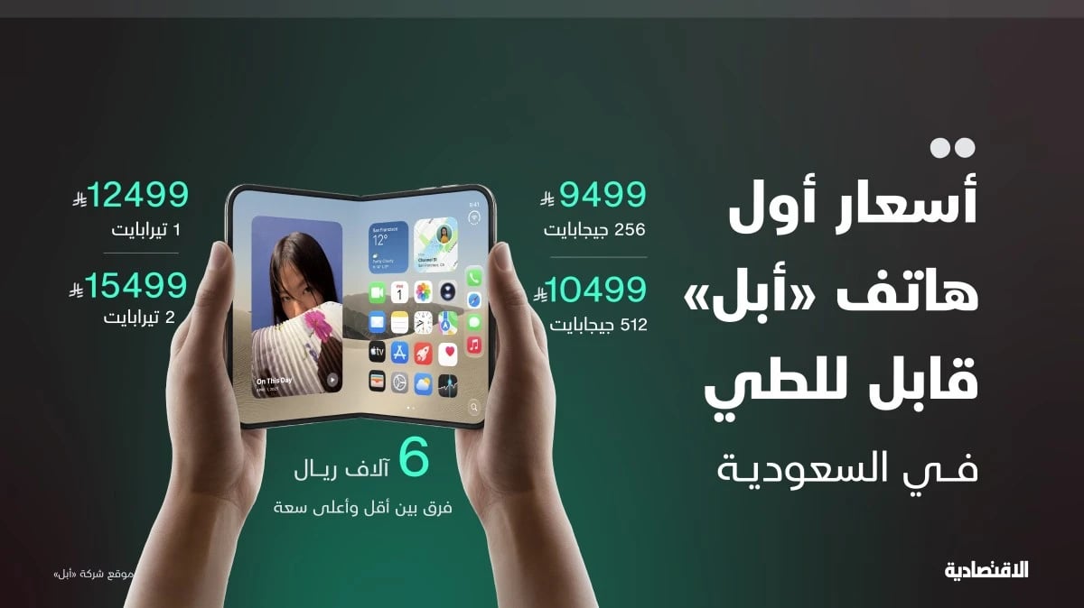 أول "آيفون" قابل للطي من "أبل" يبدأ من 9499 ريالًا في السعودية