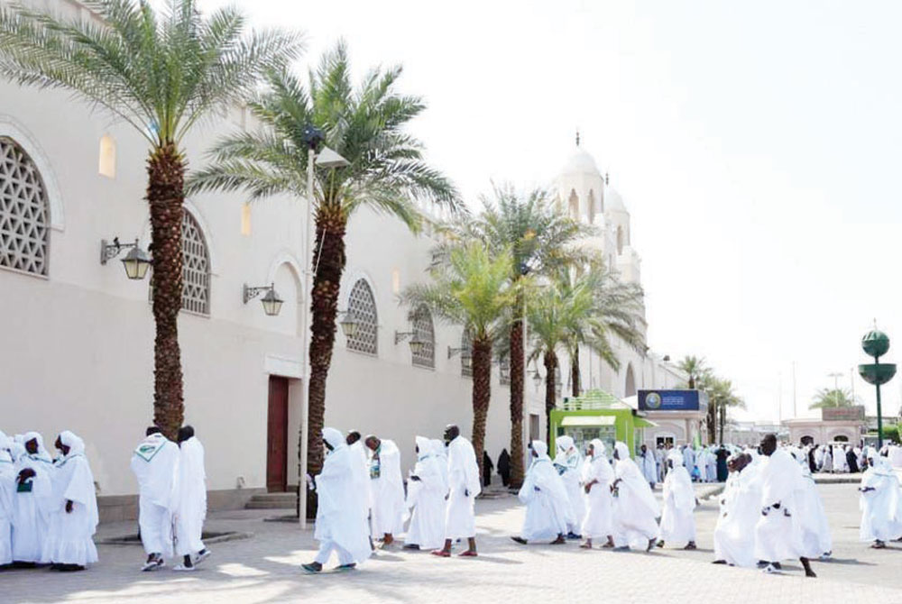 تفويج الحجاج من ميقات المدينة المنورة إلى مكة المكرمة. «واس»