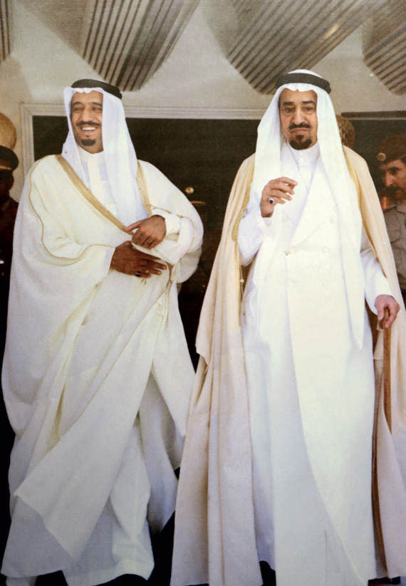 الملك خالد بن عبدالعزيز والملك سلمان بن عبدالعزيز.