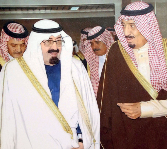 الملك عبدالله بن عبدالعزيز والملك سلمان بن عبدالعزيز.