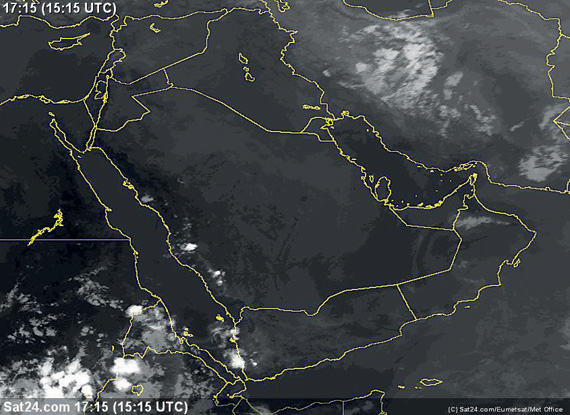 صورة توضح حركة السحب في شبه الجزيرة العربية. "الاقتصادية"