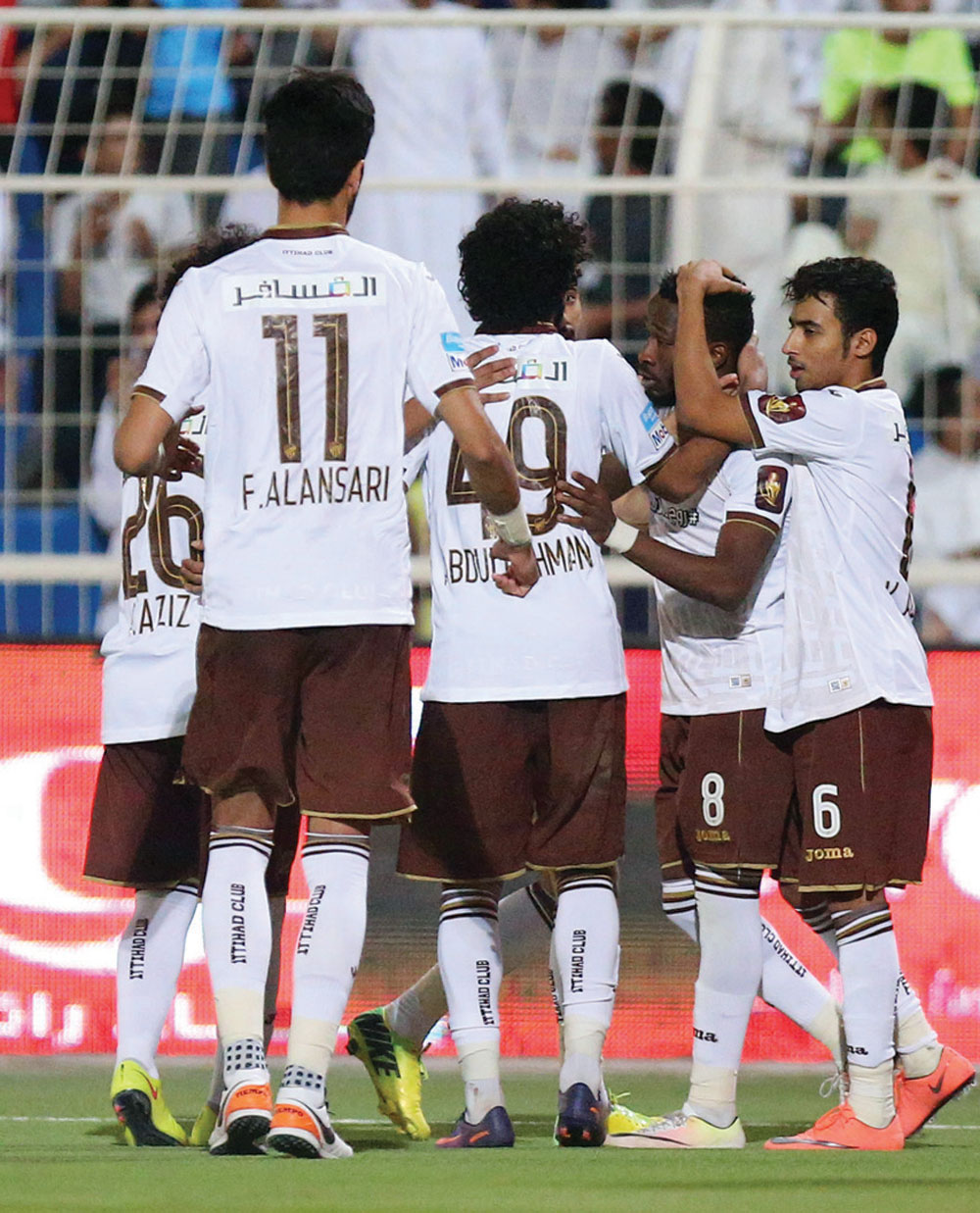 فرحة الاتحاد بهدف المولد. تصوير: سعد العنزي ـ «الاقتصادية»