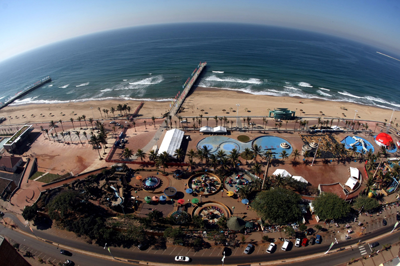 صورة جوية لسماء مدينة دربان التي ستستضيف بعض مباريات كأس العالم في جنوب إفريقيا.