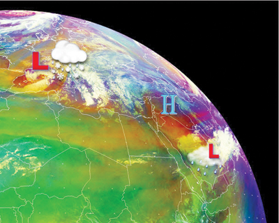 التقلبات الجوية تستمر على السعودية ودول شرق البحر المتوسط هذا الأسبوع