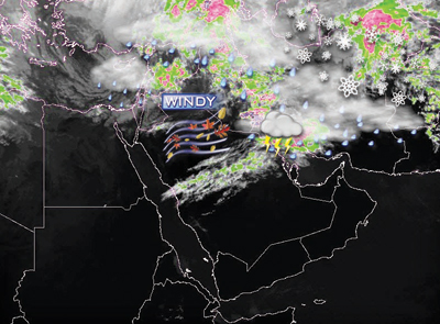 حزام سحابي على غرب المملكة ووسطها و «تيار نفاث» فوق «الشرقية»
