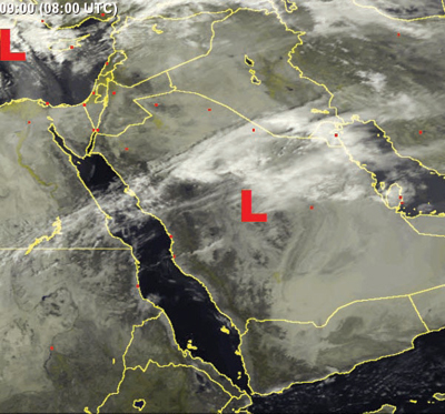 «أخدود بارد» في طبقات الجو العليا  يجلب أمطارا خفيفة على المملكة