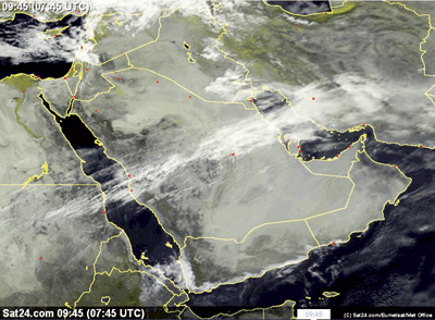 تأثير الحزام السحابي يستمر على غرب ووسط وشرق المملكة مع فرصة هطول أمطار متفرقة اليوم