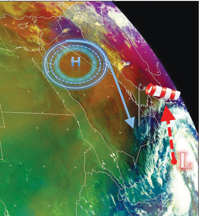 تحرُّك المنخفض المداري باتجاه عُمان يحدُّ من الأمطار مؤقتا في السعودية