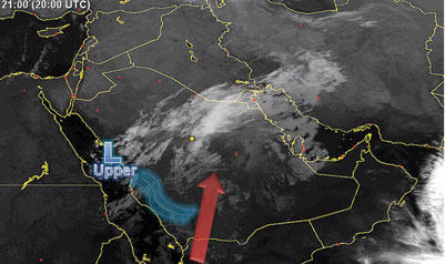 منخفض مداري يؤثر في الشرقية والخليج