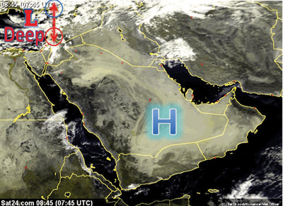 تسرب هواء بارد يخفض الحرارة في الرياض والشرقية 8 درجات