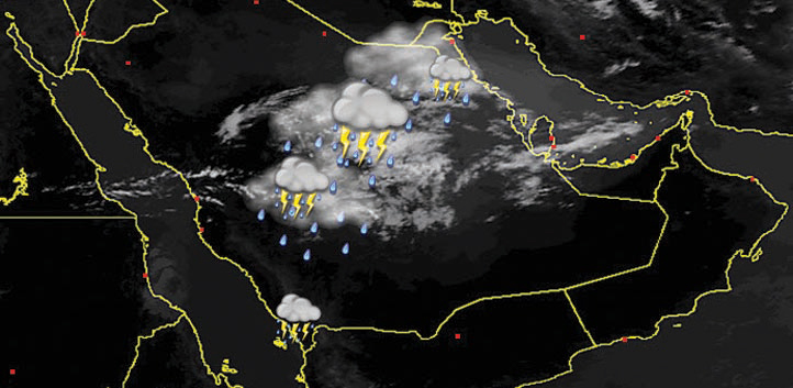 الأمطار تعود من جديد على الوسطى وشمال شرق المملكة اليوم