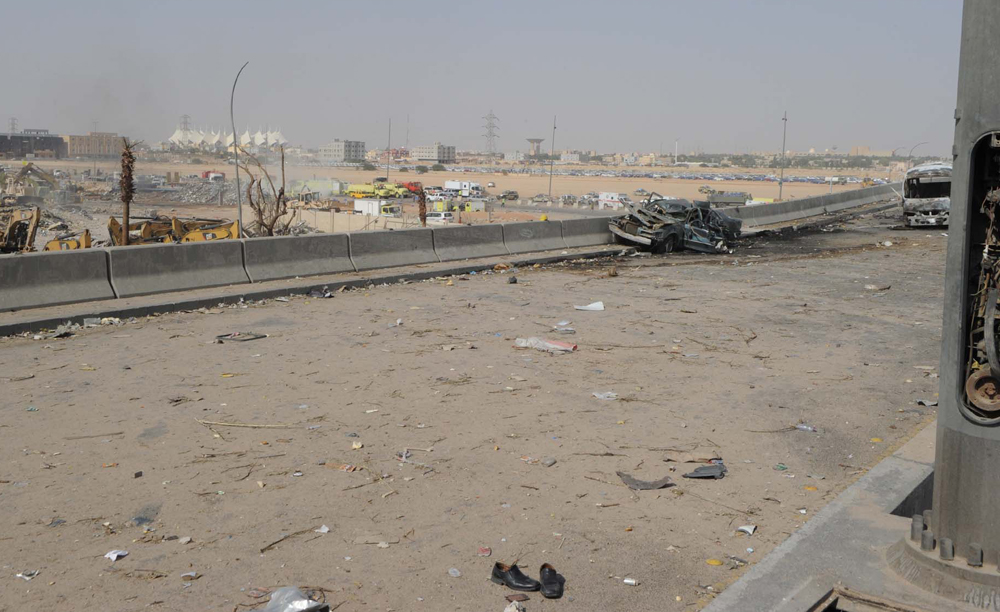 قصة مصورة.. انفجار شاحنة الغاز في الرياض بعدسات وكالات الأنباء