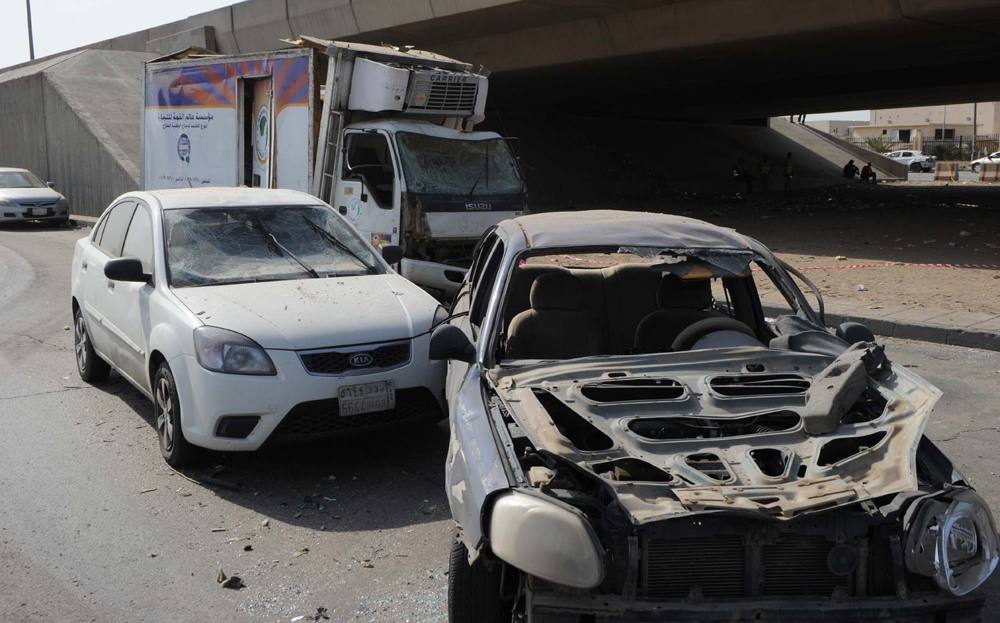 قصة مصورة.. انفجار شاحنة الغاز في الرياض بعدسات وكالات الأنباء