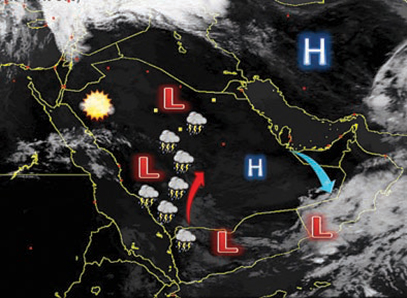 حزام سحابي يمتد من جنوب السعودية إلى «الوسطى»