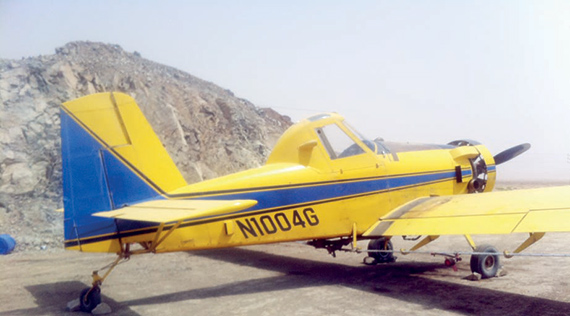 طائرة رش و9 فرق أرضية  لمكافحة أسراب الجراد