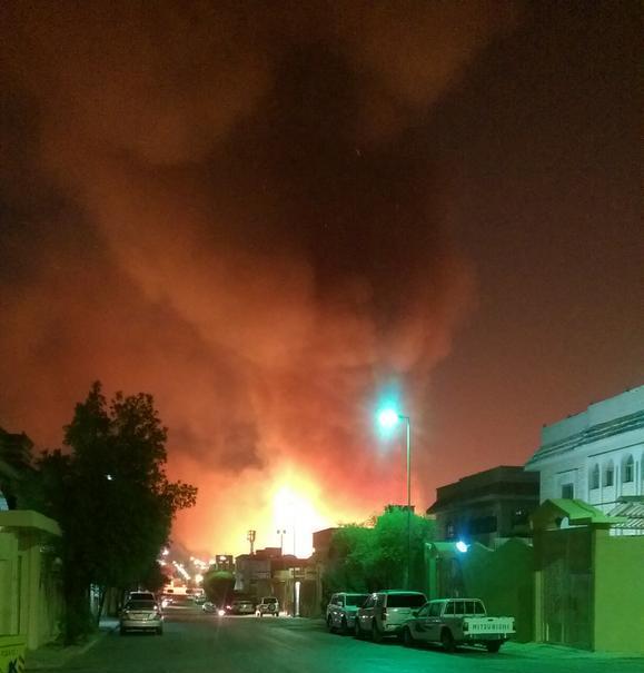 إخماد حريق كبير في وادي حنيفة