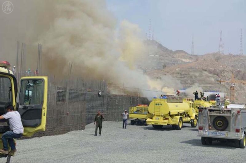 اندلاع حريق في منطقة الغزة بالقرب من المسجد الحرام