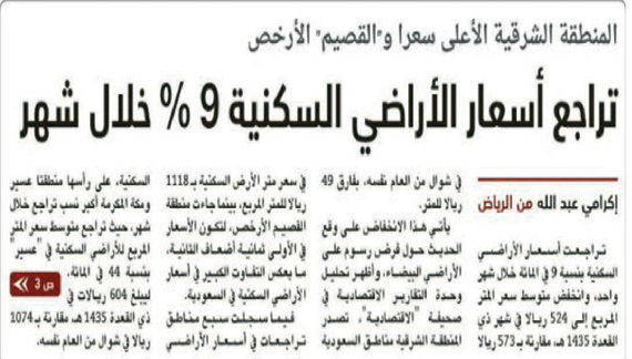 عوامل مختلفة أدت إلى ركود العقارات وتراجع أسعار الأراضي