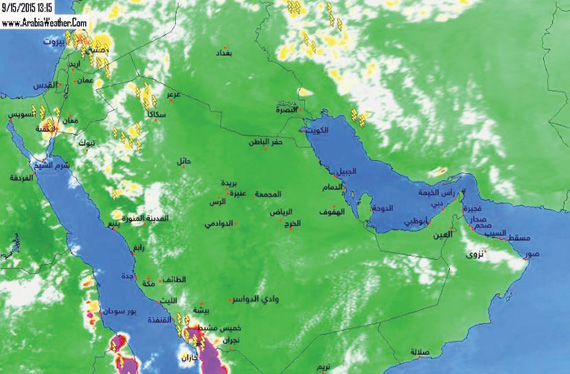 أمطار متوقعة على تبوك والمناطق الشمالية والمرتفعات هذا اليوم