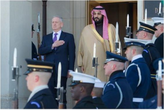 ولي ولي العهد يجتمع بوزير الدفاع وكبار مسؤولي الادارة الامريكية 