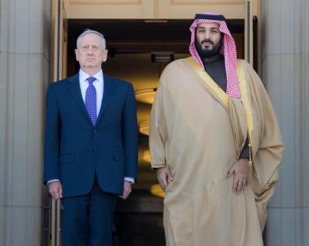 ولي ولي العهد يجتمع بوزير الدفاع وكبار مسؤولي الادارة الامريكية 