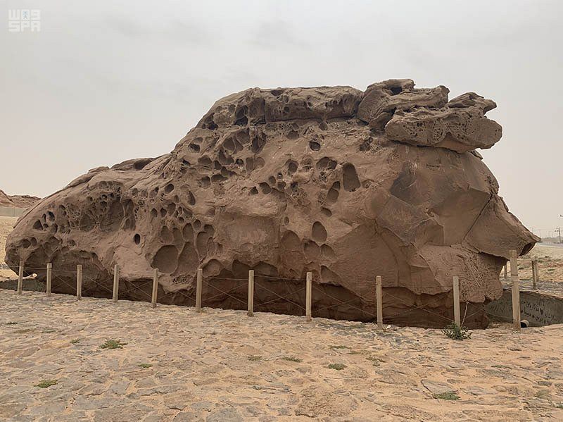 هيئة السياحة والتراث الوطني في القصيم تعيد لـ "صخرة عنترة " صفائها