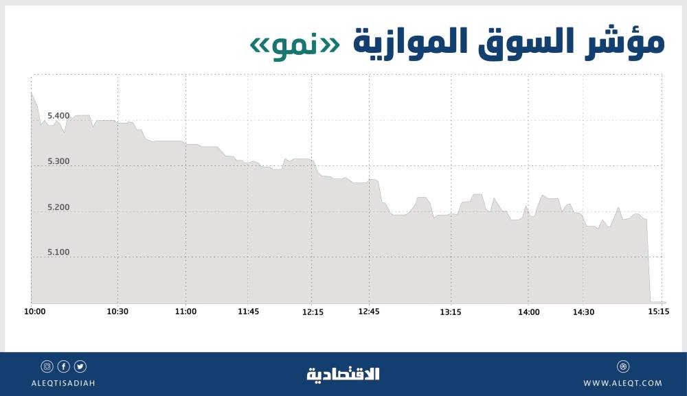 «نمو» تهبط 6.5 % .. وقيمة التداولات عند 9.3 مليون ريال