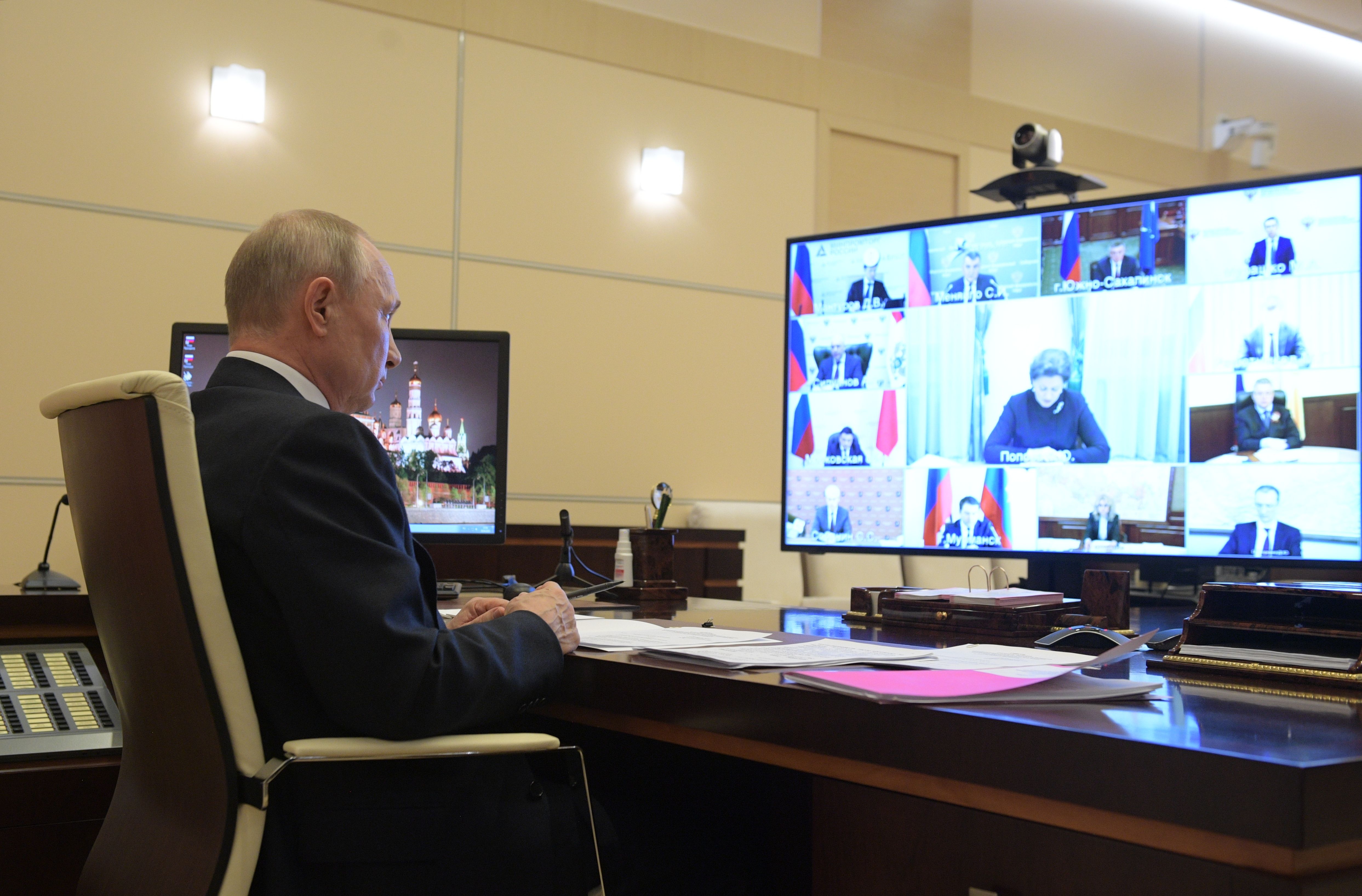 Экстренное совещание в кремле сегодня. Видеоконференция президента.