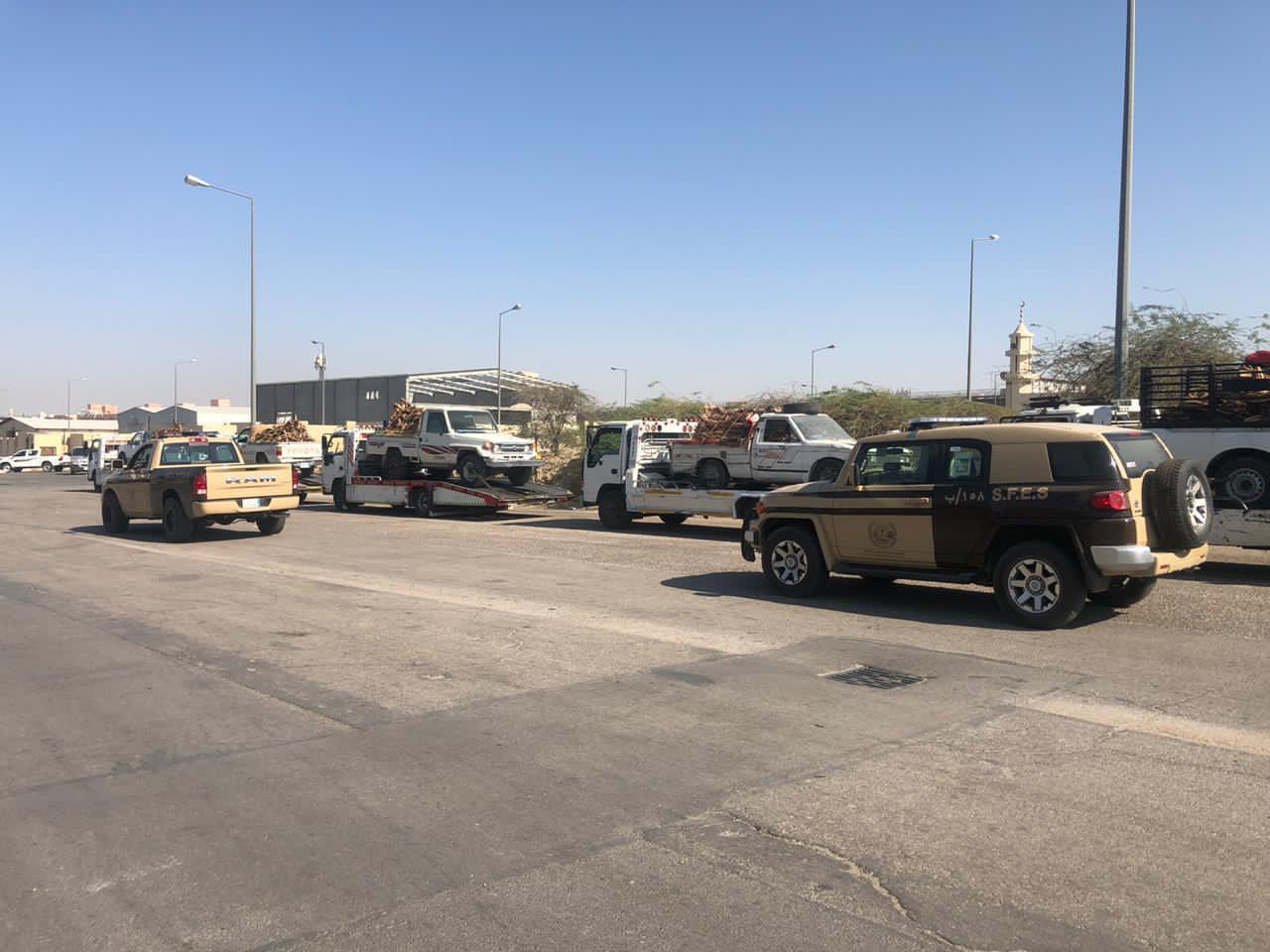ضبط 10 مخالفين بحوزتهم 12,5 طن من الحطب المحلي في الرياض