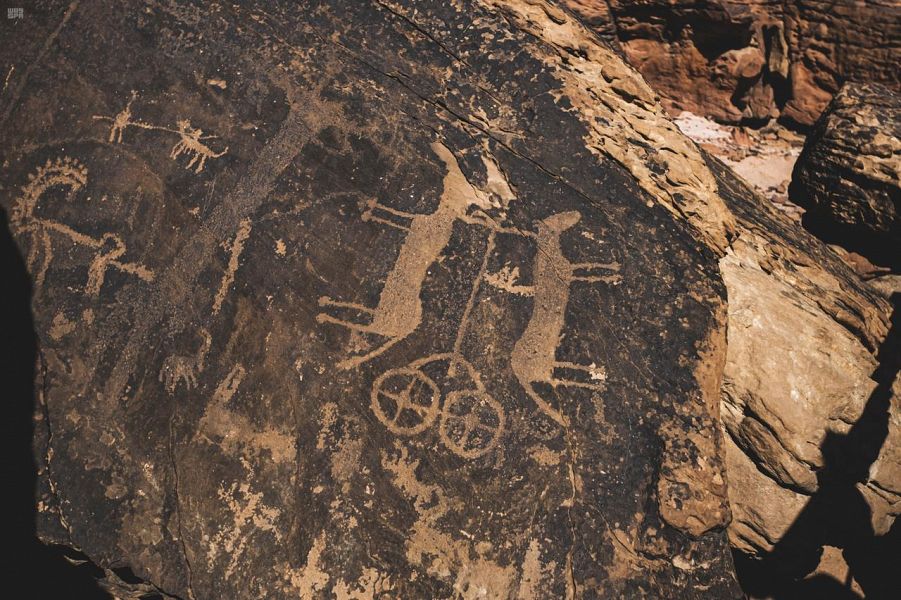نقوش "حائل" الثمودية تروي لزوار "شتاء السعودية" تفاصيل الأمم السابقة
