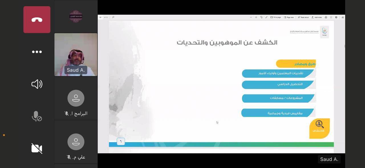 تخصيص برامج إثرائية متنوعة لأولياء الأمور لنشر ثقافة الموهبة.