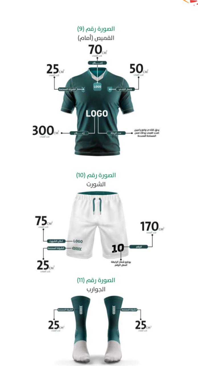 7 خانات إعلانية للأندية على قمصان اللاعبين