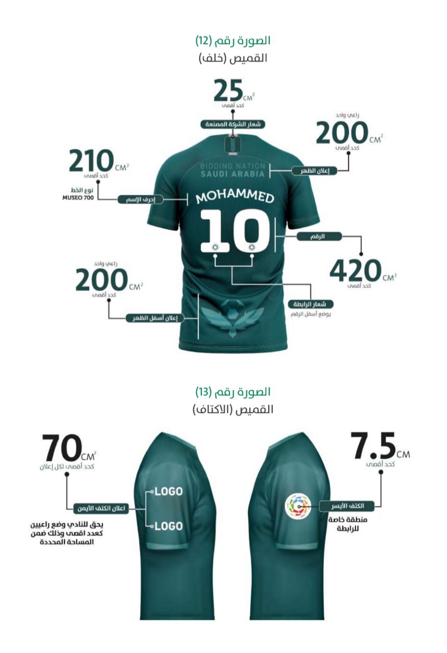 7 خانات إعلانية للأندية على قمصان اللاعبين