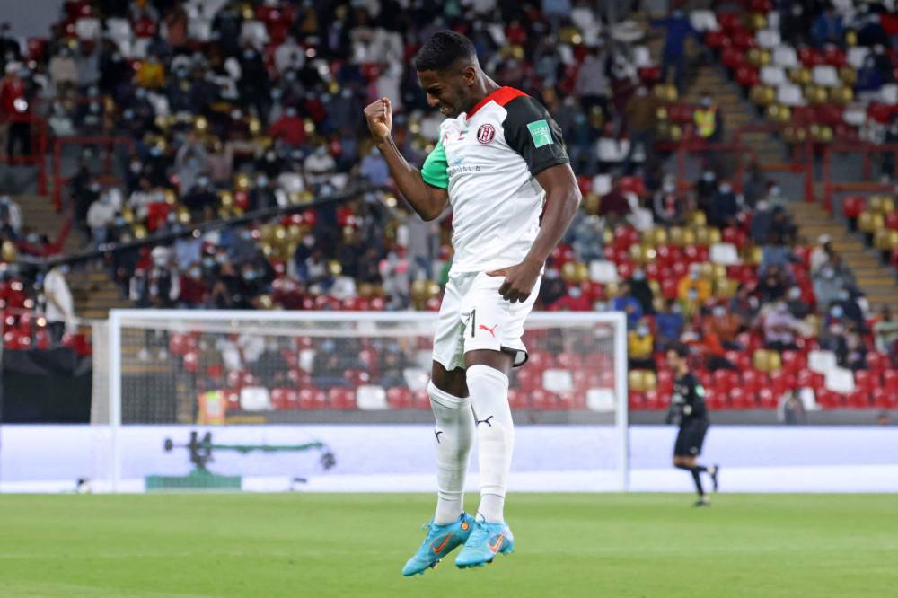 ديابي بعد تسجيله الهدف الرابع. «الفرنسية»