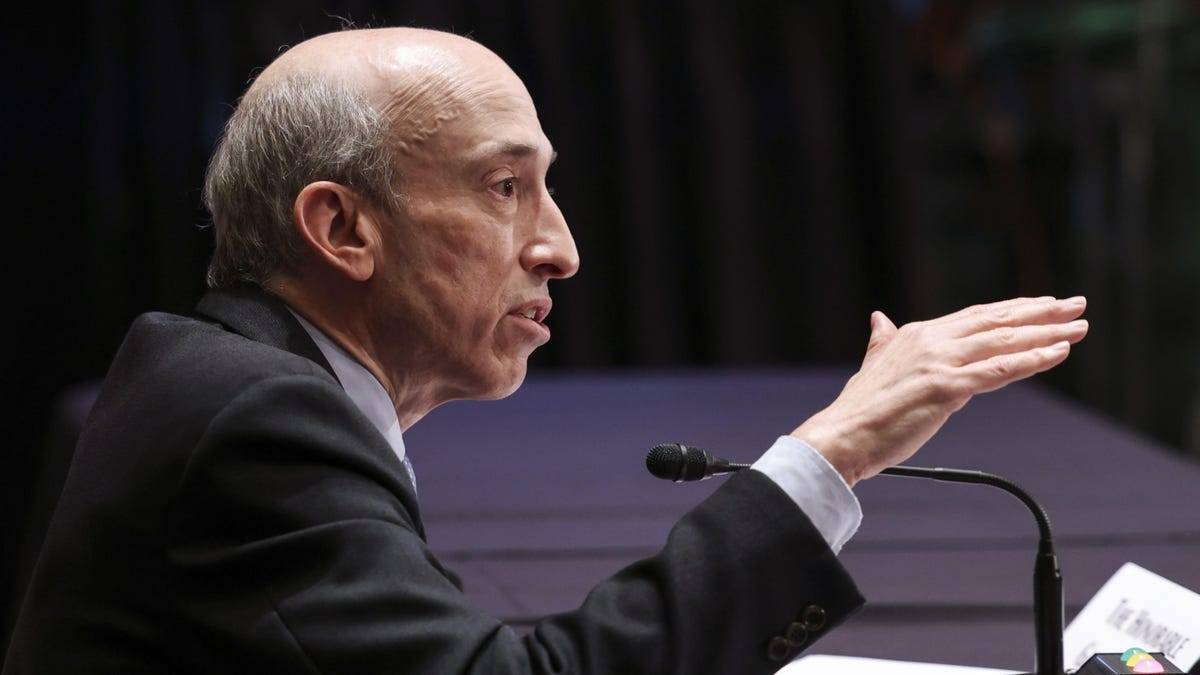 جاري جينسلر، رئيس لجنة الأوراق المالية والبورصات الأمريكية، يتحدث خلال جلسة استماع للجنة مجلس الشيوخ. "بلومبرج فاينانس"