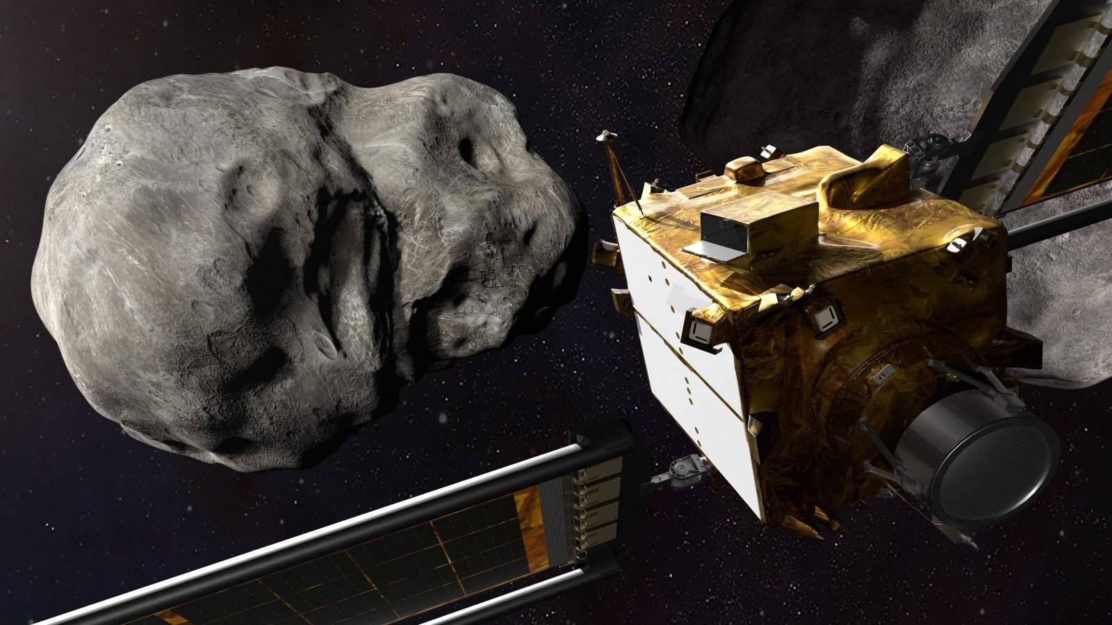 الصورة توضح قرب المركبة الفضائية من الكويكب.