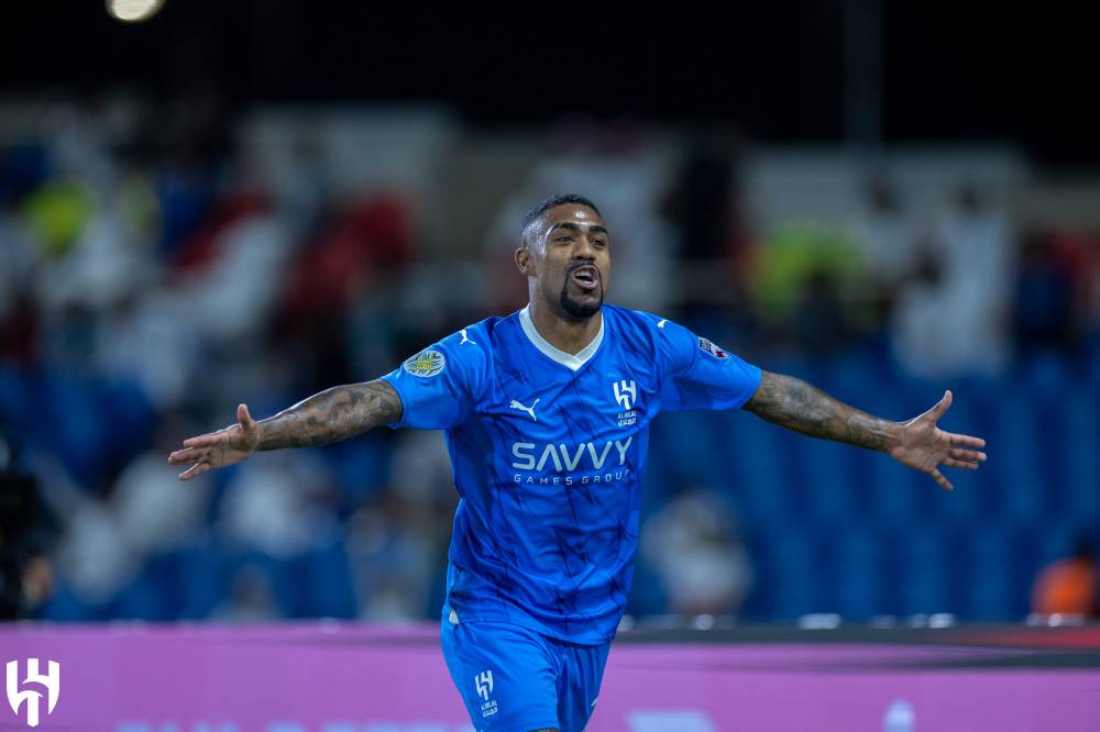مالكوم فرحا بهدف الهلال الثاني. مركز الهلال الإعلامي