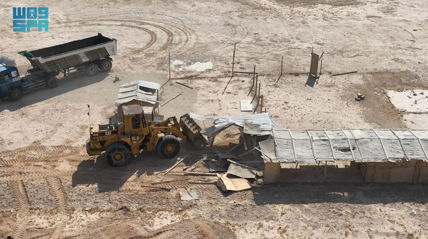 إزالة المخيمات العشوائية بين طريق رماح الرياض شرقا وطريق البويب غربا