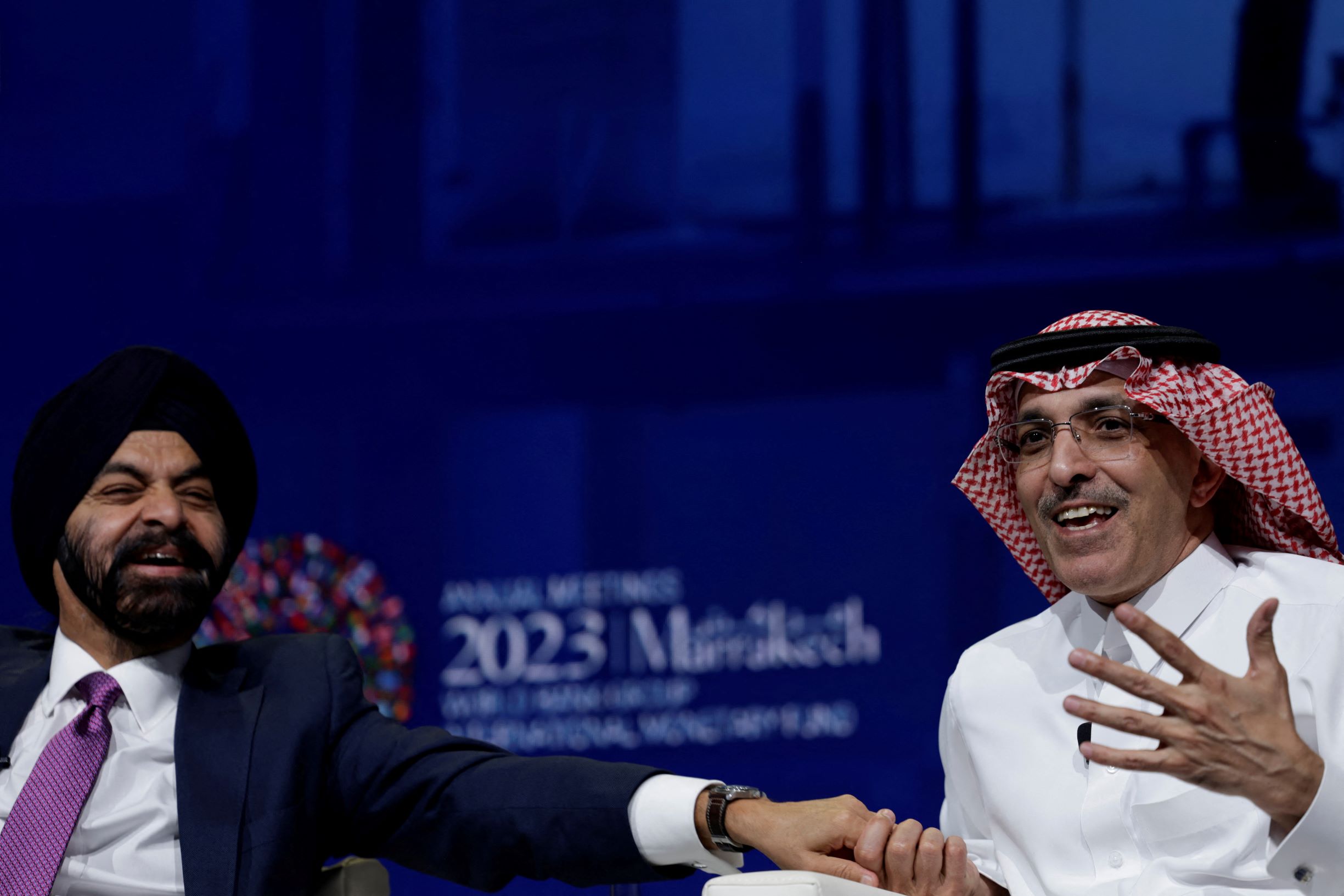 وزير المالية خلال جلسة نقاش ضمن اجتماع صندوق النقد والبنك الدولي