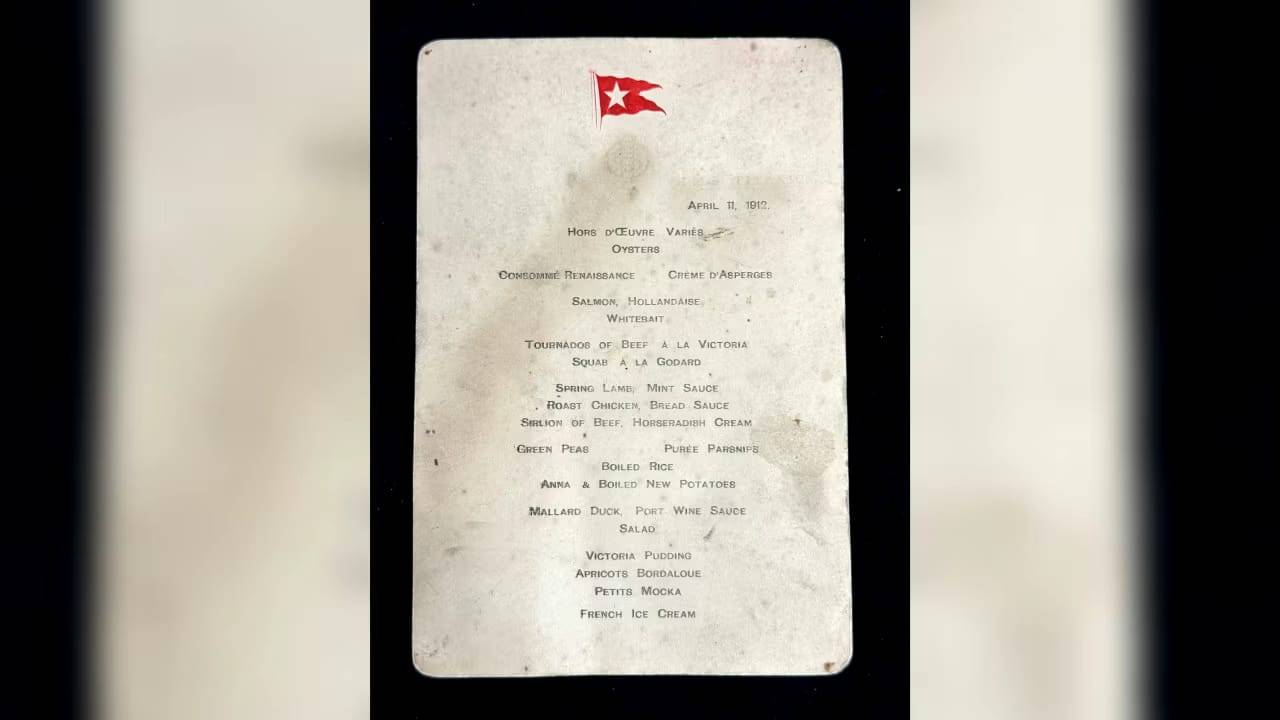 بيع قائمة طعام لرواد الدرجة الأولى في سفينة تيتانيك بـ 66 ألف جنيه استرليني
