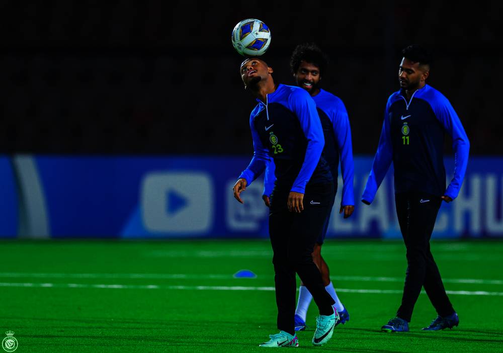 أيمن يحيى خلال التدريب. مركز النصر الإعلامي