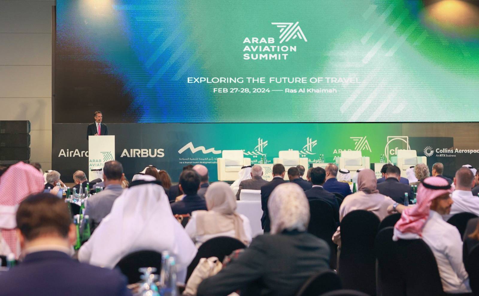 جانب من فعاليات قمة العرب للطيران 2024 في رأس الخيمة اليوم بالإمارات.