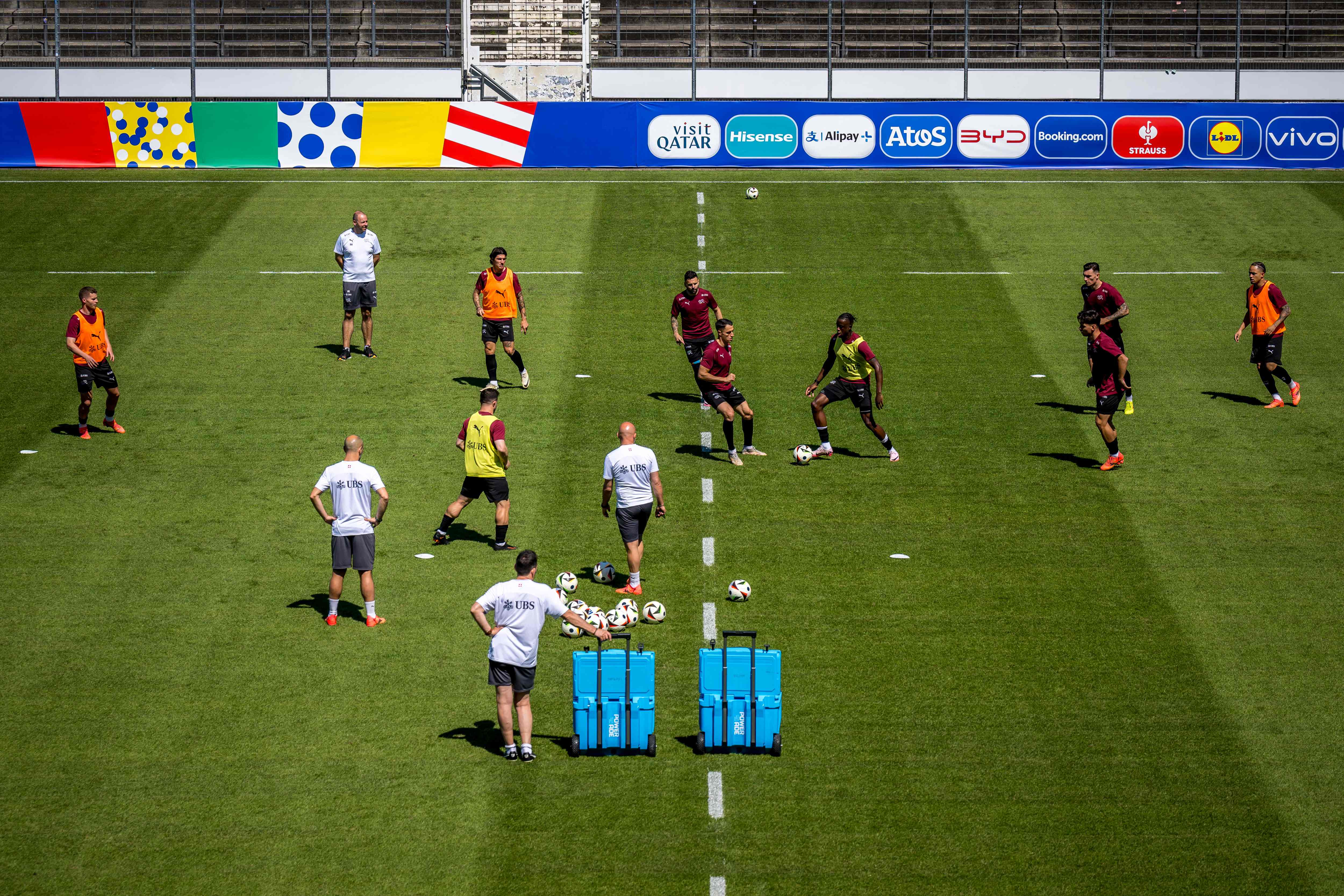 جلسة تدريبية للاعبي منتخب سويسرا اليوم. الفرنسية