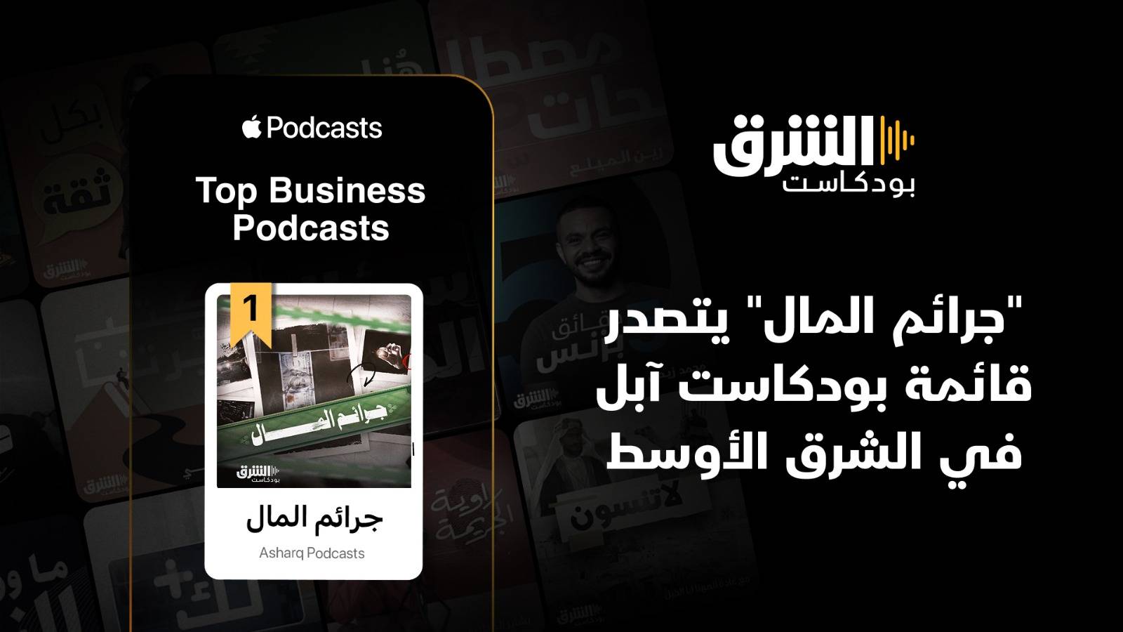 «جرائم المال» من «بودكاست الشرق» يتصدر التصنيفات على «آبل» في الشرق الأوسط