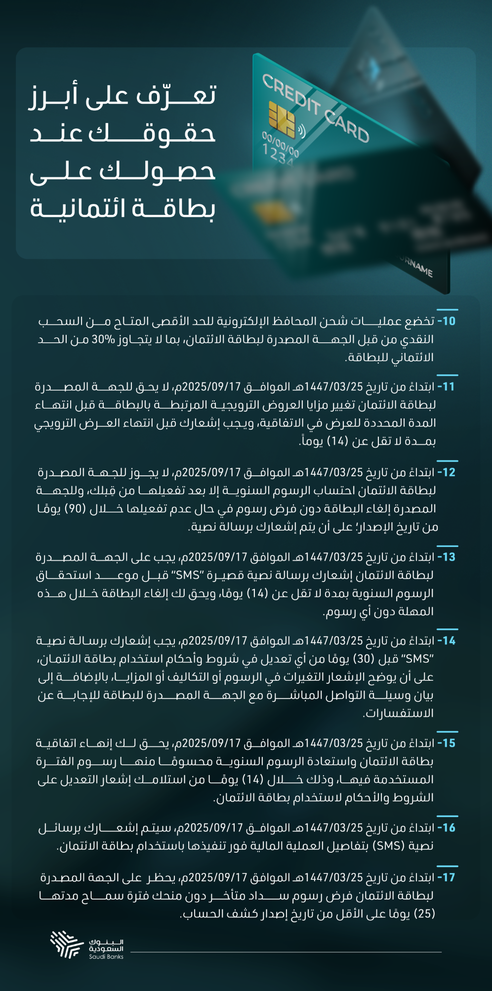 قواعد إصدار وتشغيل بطاقات الائتمان الصادرة عن البنك المركزي السعودي