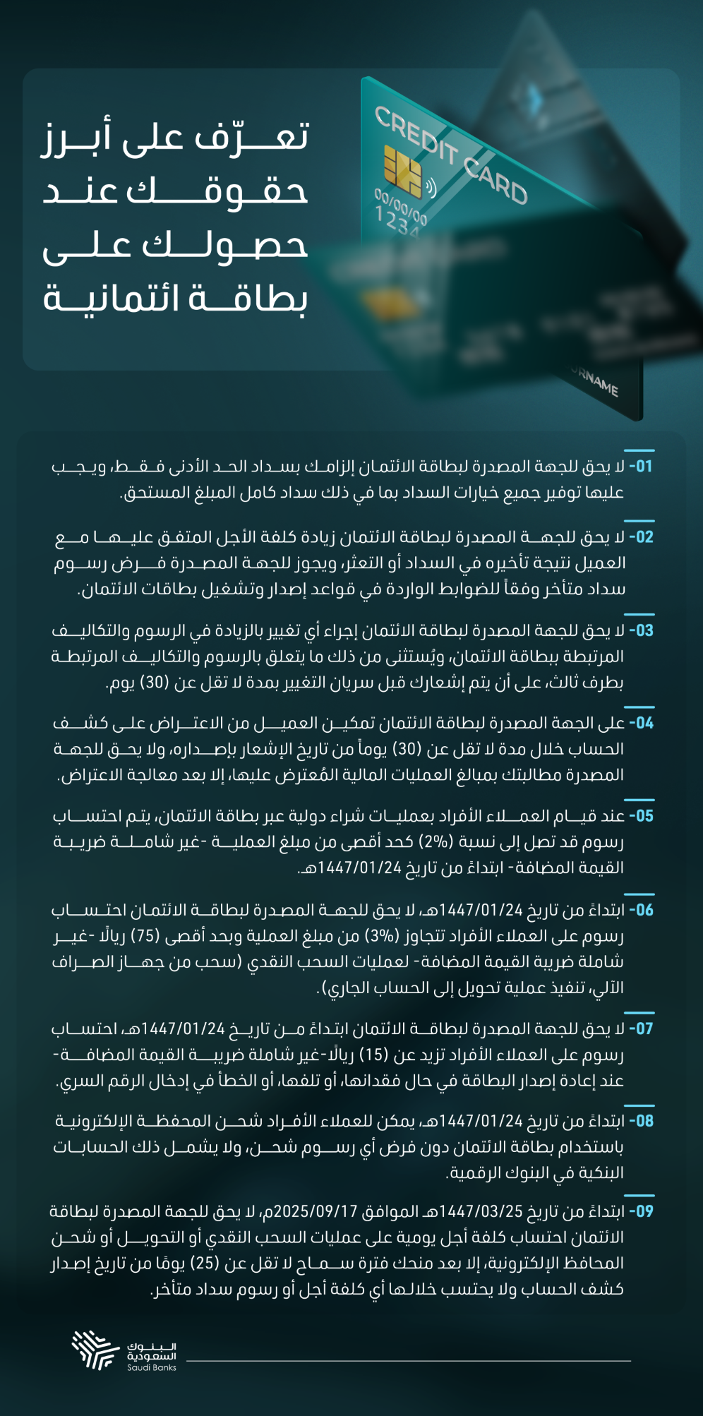 قواعد إصدار وتشغيل بطاقات الائتمان الصادرة عن البنك المركزي السعودي