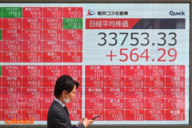 الأسهم اليابانية تغلق عند أعلى مستوى في 33 عاما 