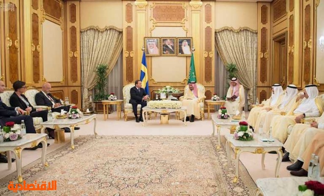 خادم الحرمين يستقبل رئيس وزراء السويد ويعقدان جلسة مباحثات