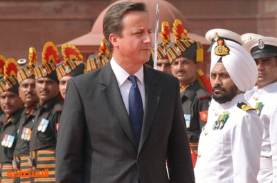 رئيس الوزراء البريطانيا ديفيد كاميرون خلال زيارته للهند